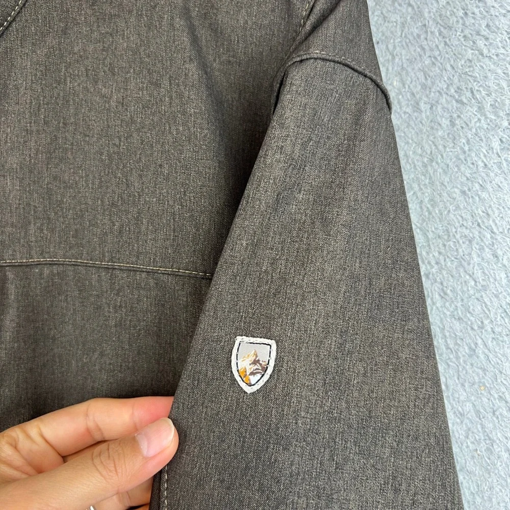 Kuhl Interceptr Jacket Mens Medium Brown Full Zip Fleece Alfpaca Gold Outdoor